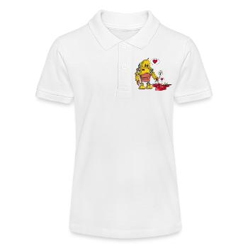 Robot in love - Stanley/Stella Teen Organic Polo Shirt MINI SPRINTER - white - Front