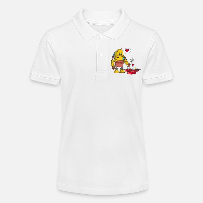 Robot amoureux - Polo bio MINI SPRINTER Stanley/Stella Ado - blanc