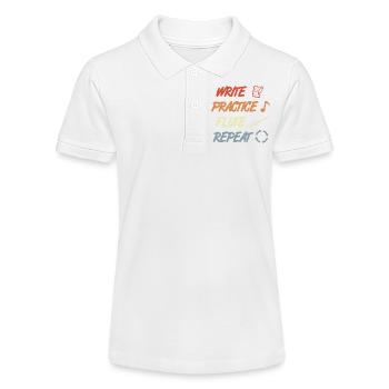 Write Practice Flute Repeat - Stanley/Stella Teen Organic Polo Shirt MINI SPRINTER - white - Front