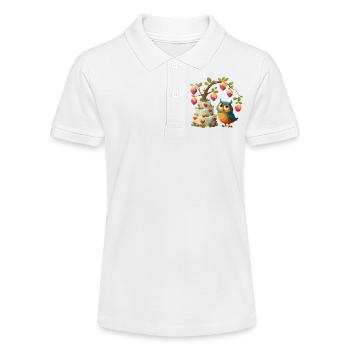 Eule am Obstkuchenbaum - Stanley/Stella Teenager Bio-Poloshirt MINI SPRINTER - Weiß - Vorne