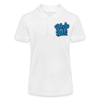 Hilfe Me Blau Script Logo - Stanley/Stella Teenager Bio-Poloshirt MINI SPRINTER - Weiß - Vorne