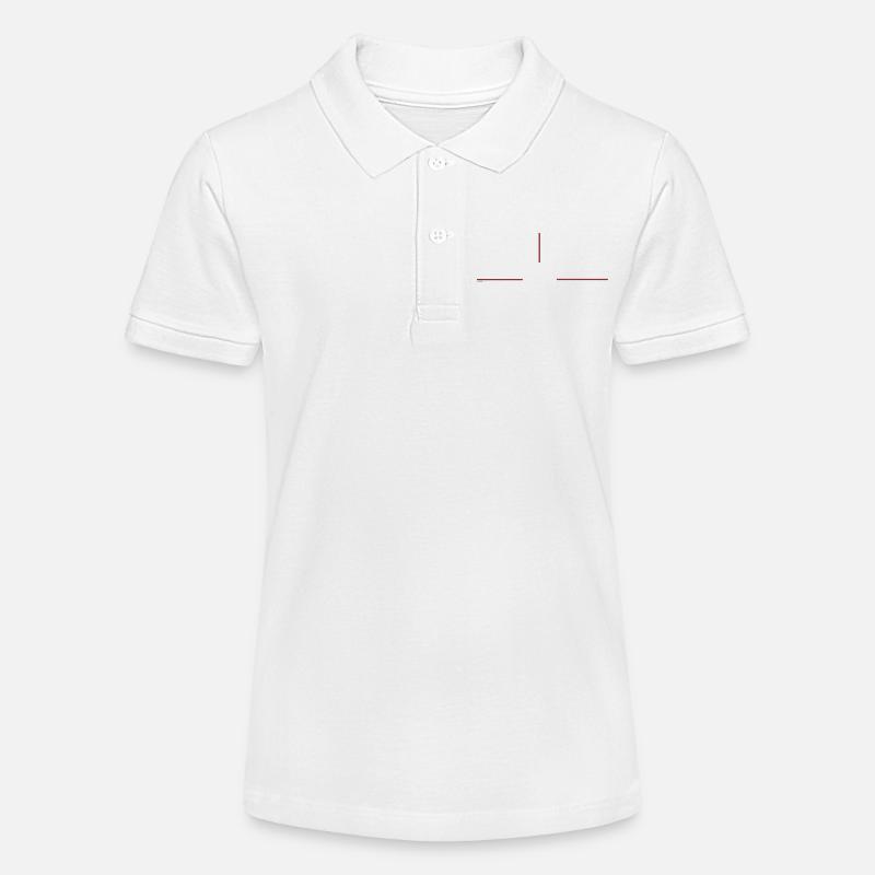 Graphique minimaliste à la ligne rouge - Polo bio MINI SPRINTER Stanley/Stella Ado - blanc