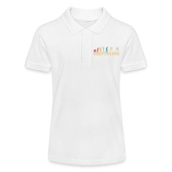 Hockey Evolution Silhouette Design - Stanley/Stella Teenager Bio-Poloshirt MINI SPRINTER - Weiß - Vorne