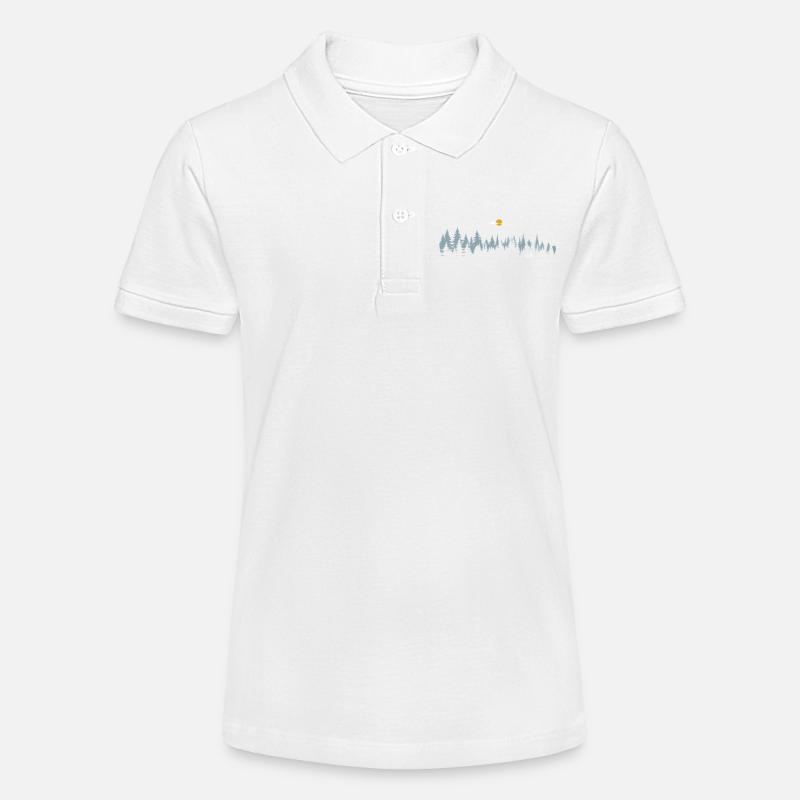 Scène de vélo de forêt au clair de lune - Polo bio MINI SPRINTER Stanley/Stella Ado - blanc