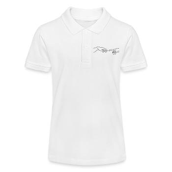 Berührende Linien der Hände - Stanley/Stella Teenager Bio-Poloshirt MINI SPRINTER - Weiß - Vorne