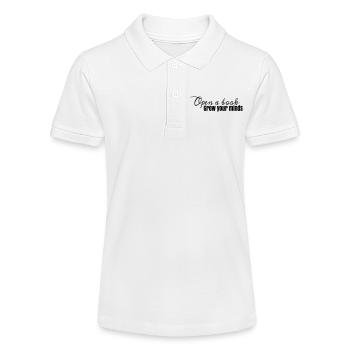 Buchdesign Open A Book, grow your minds - Stanley/Stella Teenager Bio-Poloshirt MINI SPRINTER - Weiß - Vorne