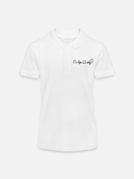 Herzfrequenz mit drei Herzen - Stanley/Stella Teenager Bio-Poloshirt MINI SPRINTER - Weiß