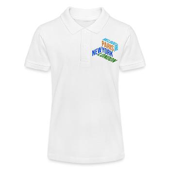 Tennis Shirt Melbourne, London, Paris, New York - Stanley/Stella Teenager Bio-Poloshirt MINI SPRINTER - Weiß - Vorne