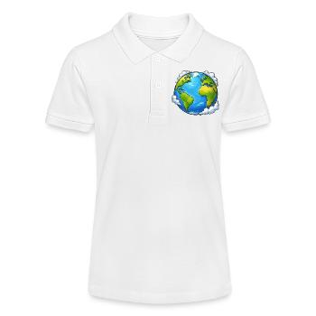 Erde Welt Planet - Stanley/Stella Teenager Bio-Poloshirt MINI SPRINTER - Weiß - Vorne
