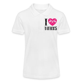 J’adore les tatouages Pink Heart Ink Artist Design - Polo bio MINI SPRINTER Stanley/Stella Ado - blanc - Devant