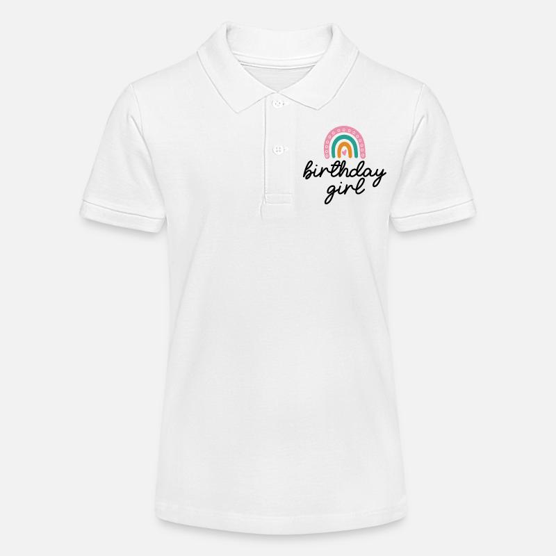 Arc de cœur arc-en-ciel pastel - Polo bio MINI SPRINTER Stanley/Stella Ado - blanc