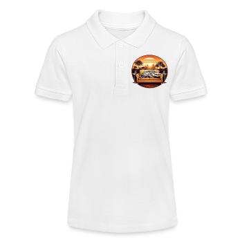 Alligator on sofa - Stanley/Stella Teen Organic Polo Shirt MINI SPRINTER - white - Front