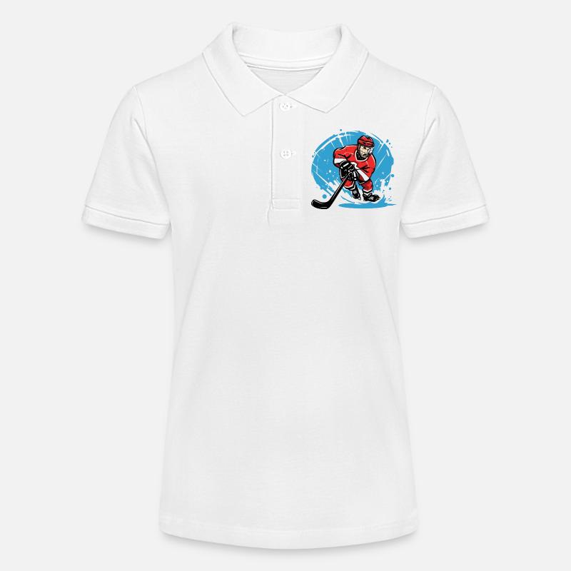 Joueur de hockey sur glace - Polo bio MINI SPRINTER Stanley/Stella Ado - blanc