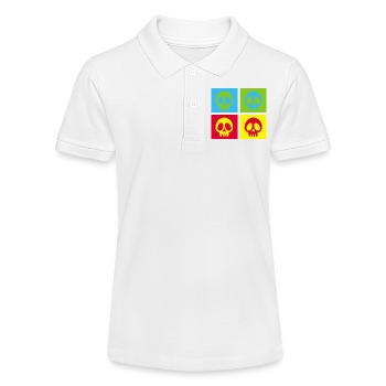 Pop-Art-Manga-Totenkopf - Stanley/Stella Teenager Bio-Poloshirt MINI SPRINTER - Weiß - Vorne