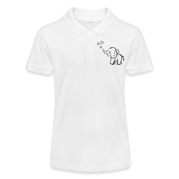 Süsser Elefant pustet Herzen - Stanley/Stella Teenager Bio-Poloshirt MINI SPRINTER - Weiß - Vorne