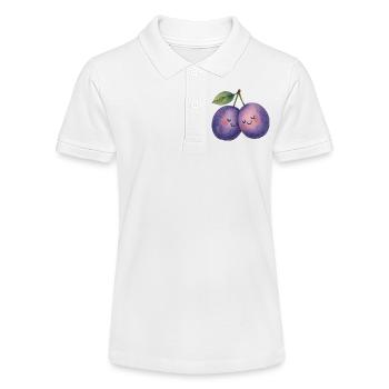 Deux prunes amoureuses de la Saint-Valentin avec amour - Polo bio MINI SPRINTER Stanley/Stella Ado - blanc - Devant
