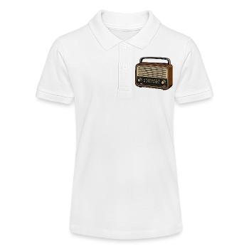 Retro-Radio Illustration - Stanley/Stella Teenager Bio-Poloshirt MINI SPRINTER - Weiß - Vorne