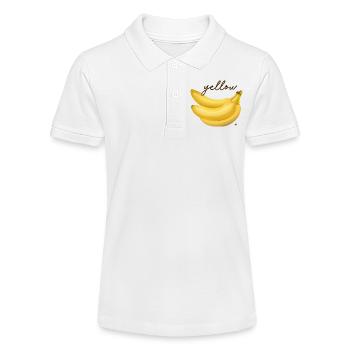 Illustration de trois bananes jaunes avec inscription - Polo bio MINI SPRINTER Stanley/Stella Ado - blanc - Devant