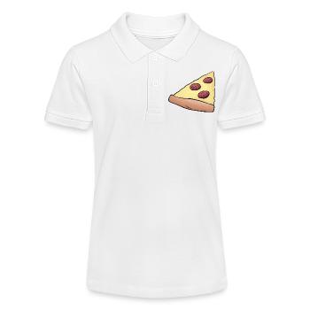 Pizza slice for parent-baby partner look for 2nd child - Stanley/Stella Teen Organic Polo Shirt MINI SPRINTER - white - Front