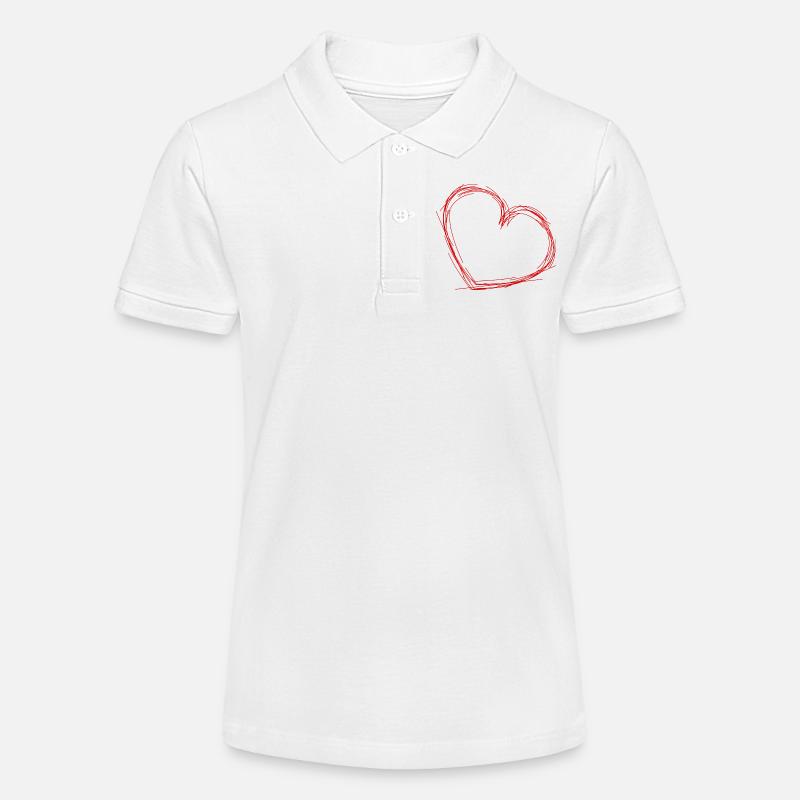 Cœur. Cœurs. Saint Valentin. Je t'aime - Polo bio MINI SPRINTER Stanley/Stella Ado - blanc