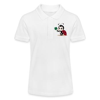 Coccinelle Trèfle Porte-bonheur Chance - Polo bio MINI SPRINTER Stanley/Stella Ado - blanc - Devant