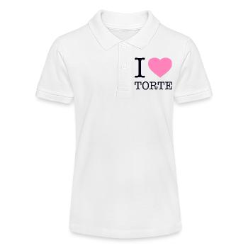 I love Torte - Stanley/Stella Teenager Bio-Poloshirt MINI SPRINTER - Weiß - Vorne