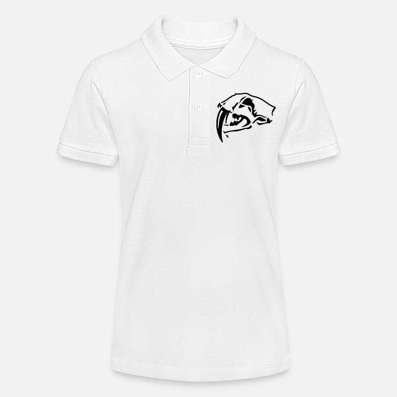 Crâne de tigre à dents de sabre - Polo bio MINI SPRINTER Stanley/Stella Ado - blanc