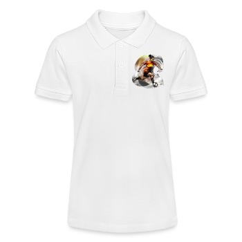 Fußballspielerin - dynamische Grafik für Frauen - Stanley/Stella Teenager Bio-Poloshirt MINI SPRINTER - Weiß - Vorne