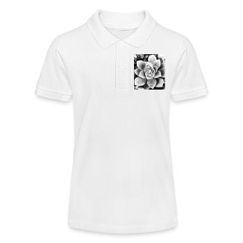 schwarz-weiße Blume - Stanley/Stella Teenager Bio-Poloshirt MINI SPRINTER - Weiß - Vorne