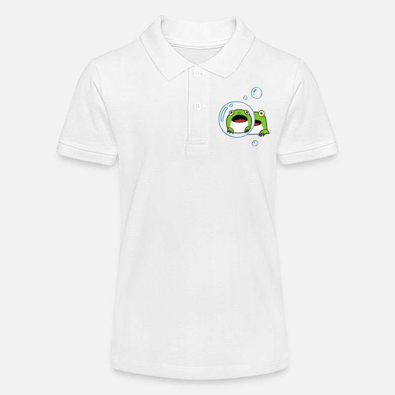 Grenouille kawaii - Polo bio MINI SPRINTER Stanley/Stella Ado - blanc