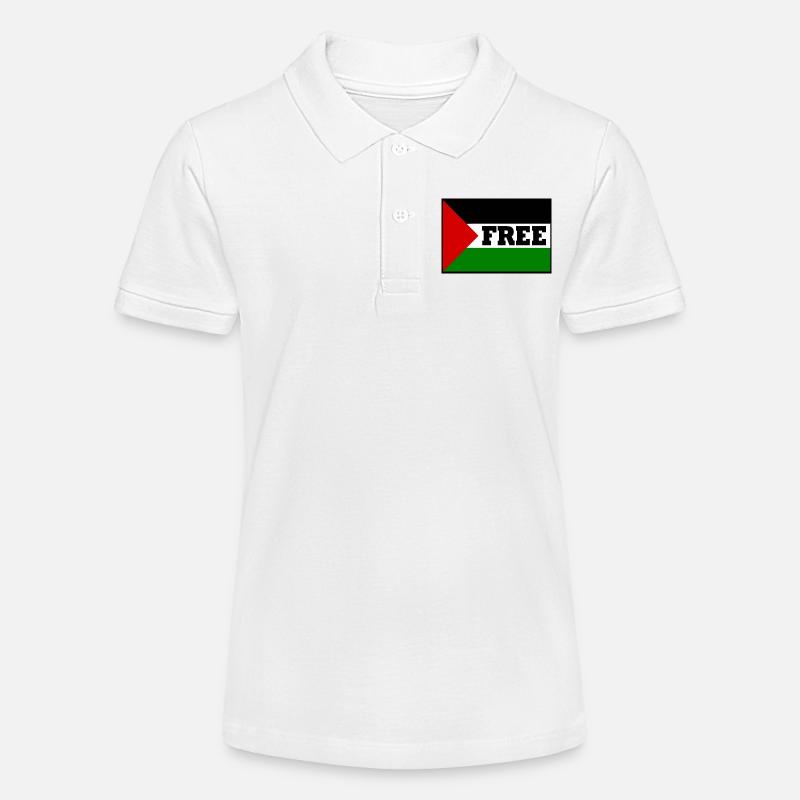 Free palestine - Polo bio MINI SPRINTER Stanley/Stella Ado - blanc