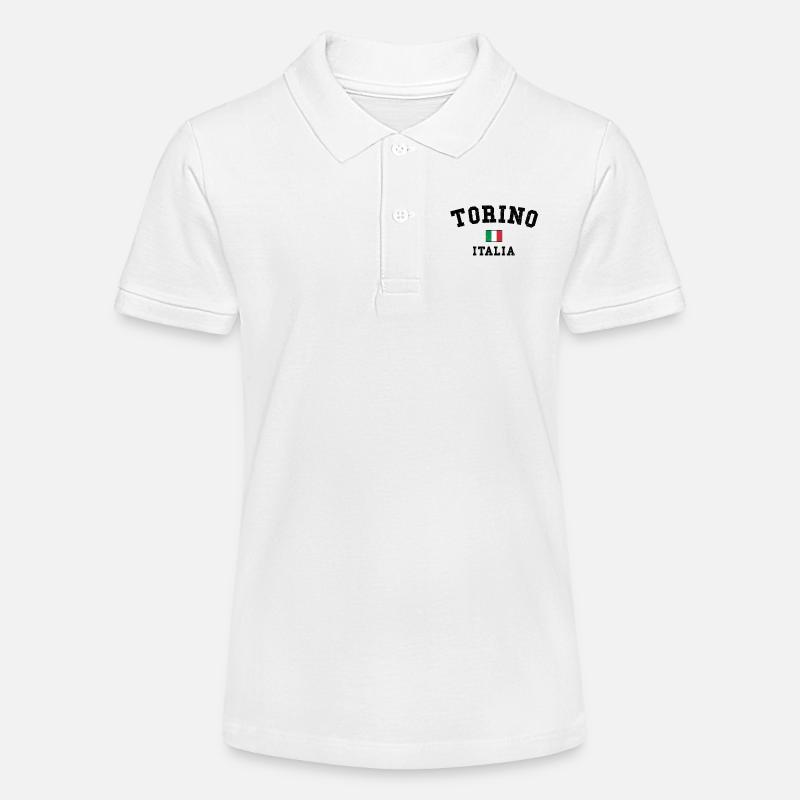 Turin Italie Drapeau Design minimal - Polo bio MINI SPRINTER Stanley/Stella Ado - blanc