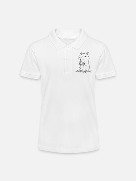 Capybara frisst Hausaufgaben - Stanley/Stella Teenager Bio-Poloshirt MINI SPRINTER - Weiß