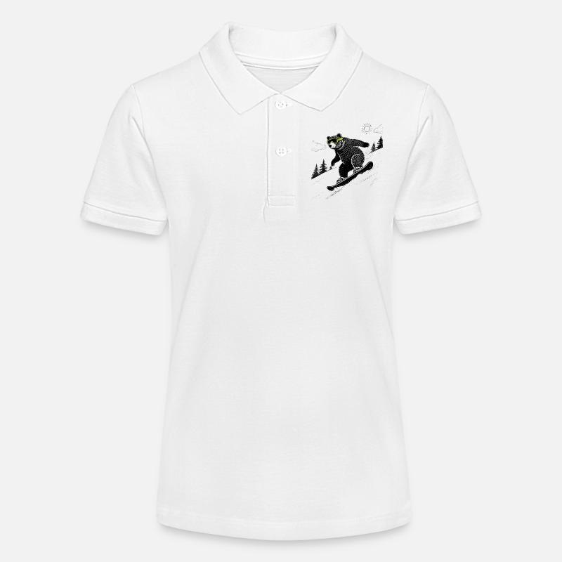 Snowboard Bear - Polo bio MINI SPRINTER Stanley/Stella Ado - blanc