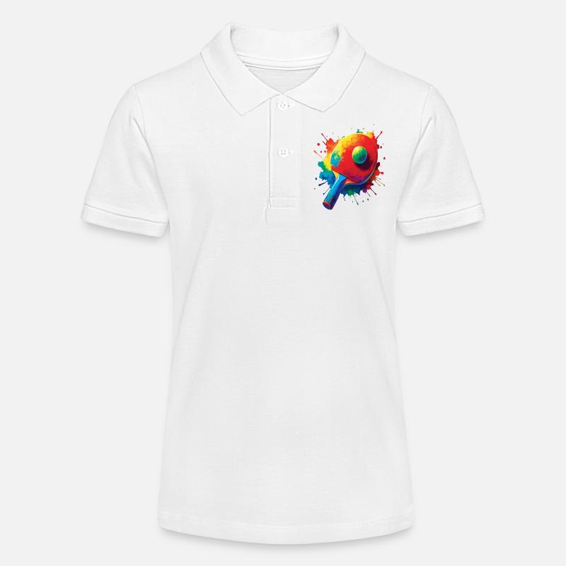 Tennis de Table - Design Sport Ping-Pong Splash - Polo bio MINI SPRINTER Stanley/Stella Ado - blanc