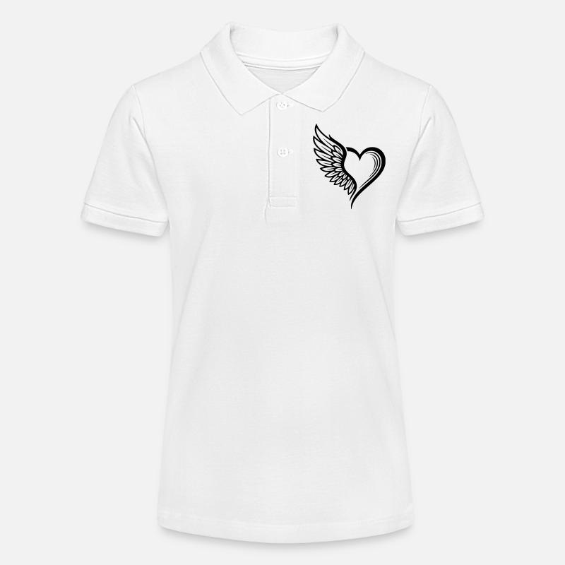 logo coeur ailes d'ange - Polo bio MINI SPRINTER Stanley/Stella Ado - blanc