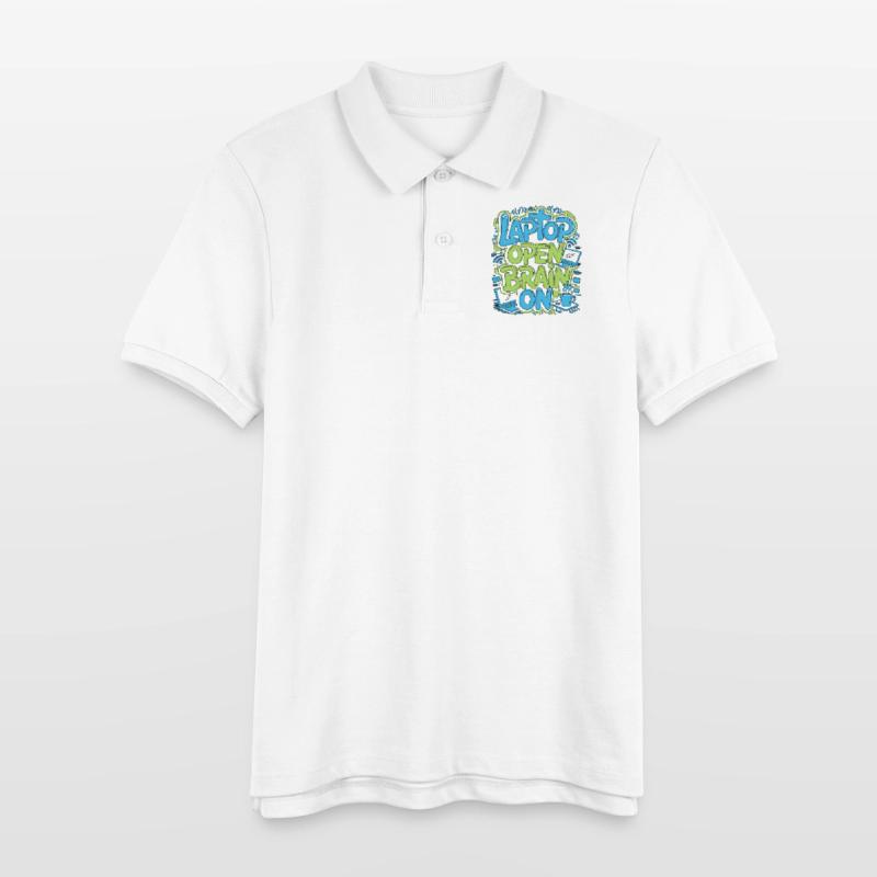 Remote Developer Laptop Open Brain On Remote Coder Stanley/Stella Teenager Bio-Poloshirt MINI SPRINTER