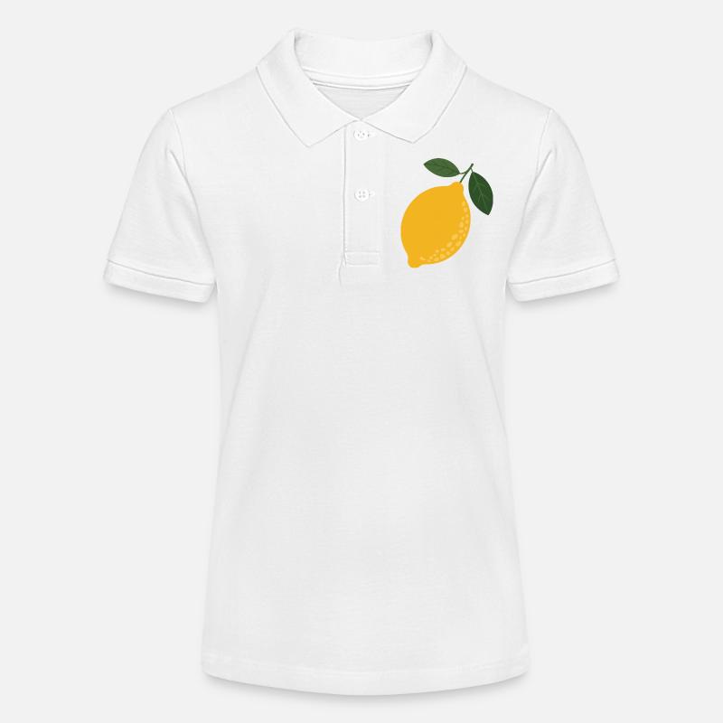 Citron Ensoleillé avec Leaf Duo - Polo bio MINI SPRINTER Stanley/Stella Ado - blanc
