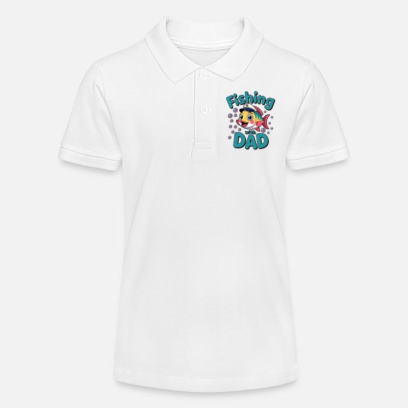 Pêche Pêche avec papa - Polo bio MINI SPRINTER Stanley/Stella Ado - blanc