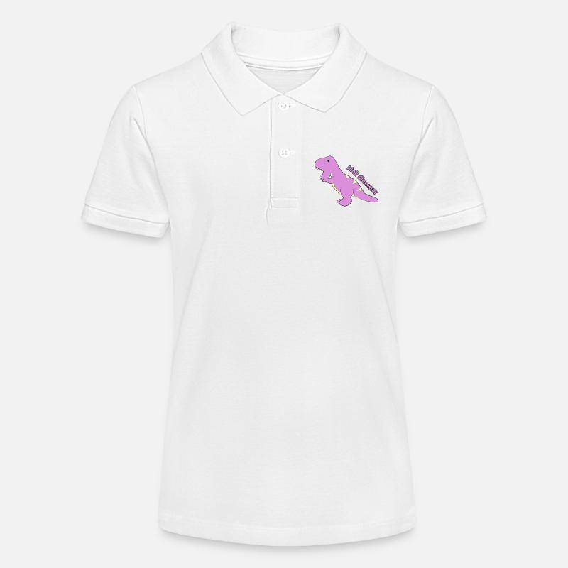 Dinosaure rose - Polo bio MINI SPRINTER Stanley/Stella Ado - blanc