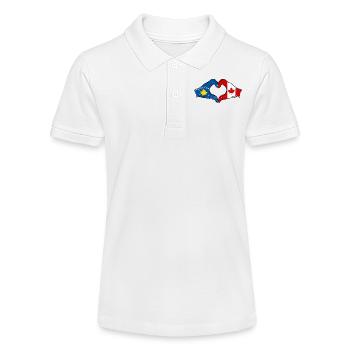 Kosovo Canada drapeau mains forme de coeur utilisé - Polo bio MINI SPRINTER Stanley/Stella Ado - blanc - Devant