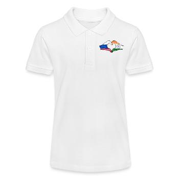 Russie Inde mains forme de coeur utilisé - Polo bio MINI SPRINTER Stanley/Stella Ado - blanc - Devant