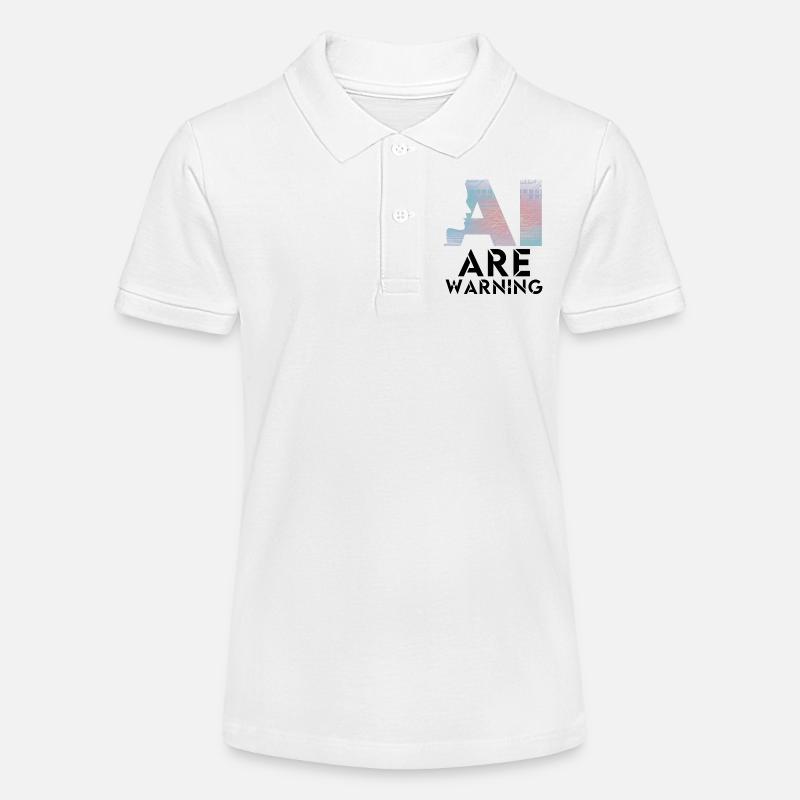 AI alert Caution artificial intelligence - Stanley/Stella Teen Organic Polo Shirt MINI SPRINTER - white