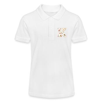 Buchstabe K, Monogramm, Tiermuster - Stanley/Stella Teenager Bio-Poloshirt MINI SPRINTER - Weiß - Vorne