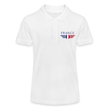I Love France Elegance Style Design T-Shirt - Stanley/Stella Teen Organic Polo Shirt MINI SPRINTER - white - Front