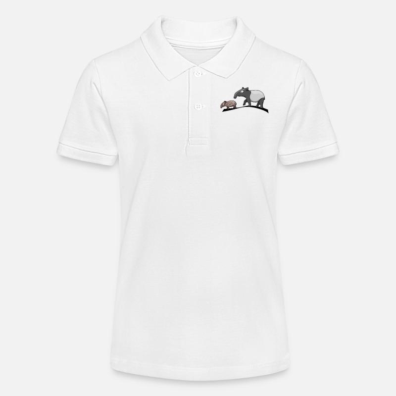 tapir famille bébé et mère - Polo bio MINI SPRINTER Stanley/Stella Ado - blanc