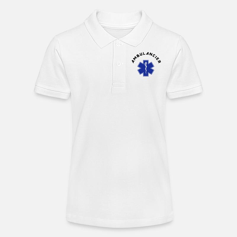 ambulancier logo - Polo bio MINI SPRINTER Stanley/Stella Ado - blanc