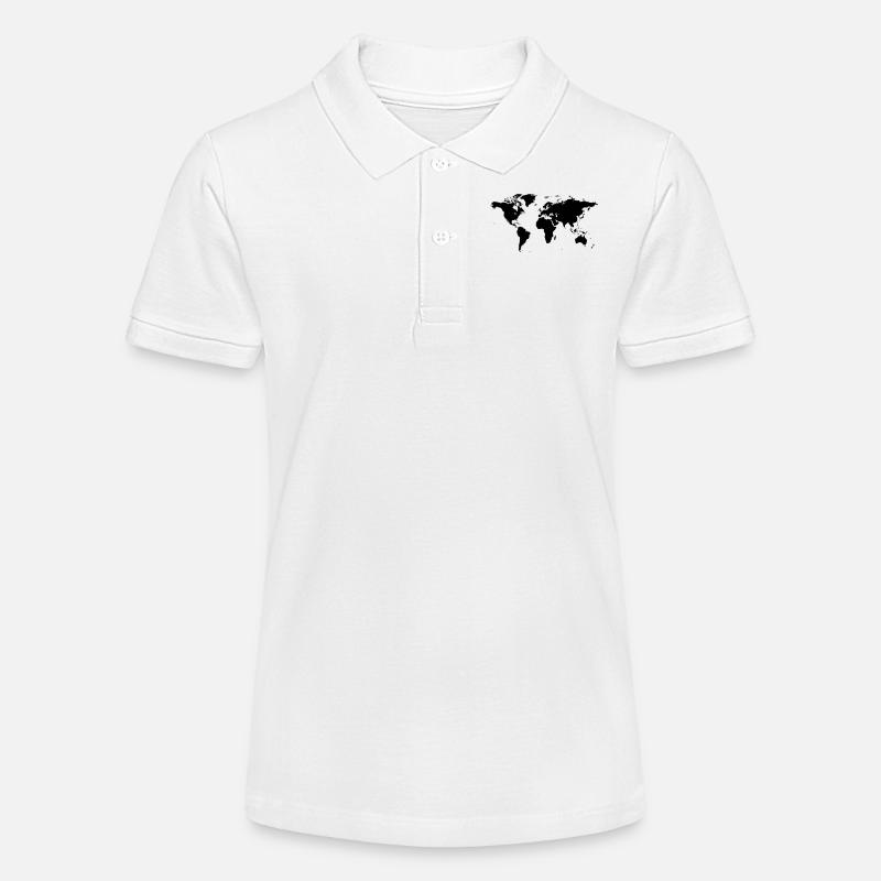 carte du monde - Polo bio MINI SPRINTER Stanley/Stella Ado - blanc