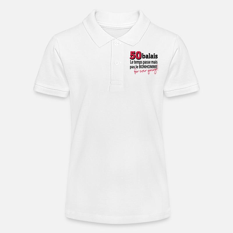 50 balais le temps passe - Polo bio MINI SPRINTER Stanley/Stella Ado - blanc