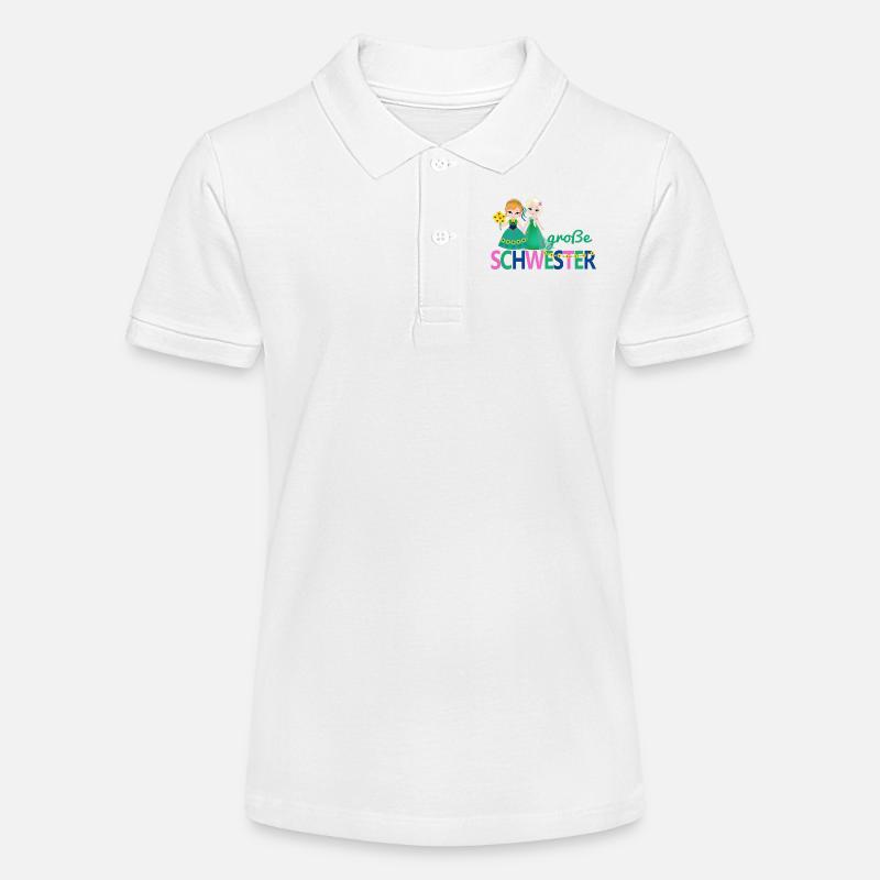 große Schwester Mädchen Blumenstrauß - Stanley/Stella Teenager Bio-Poloshirt MINI SPRINTER - Weiß